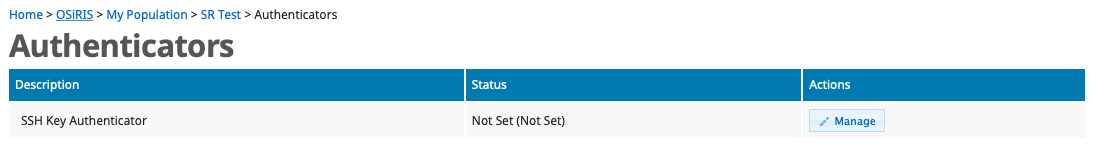 COmanage SSH key manage button